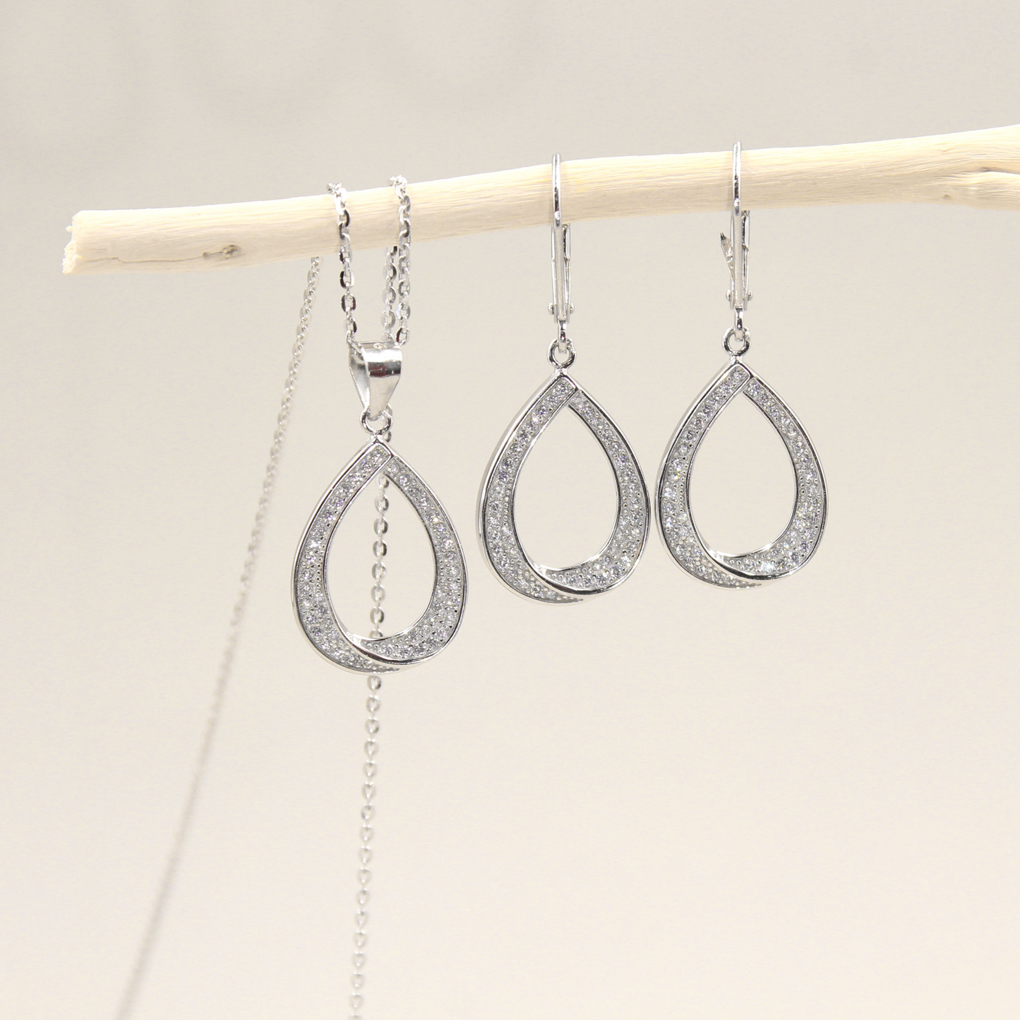 Juego lágrimas de zirconia J7046