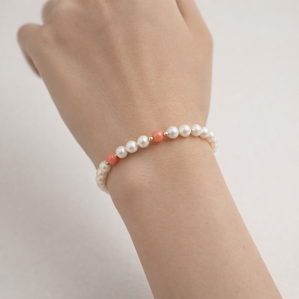 Pulsera Perla Coral