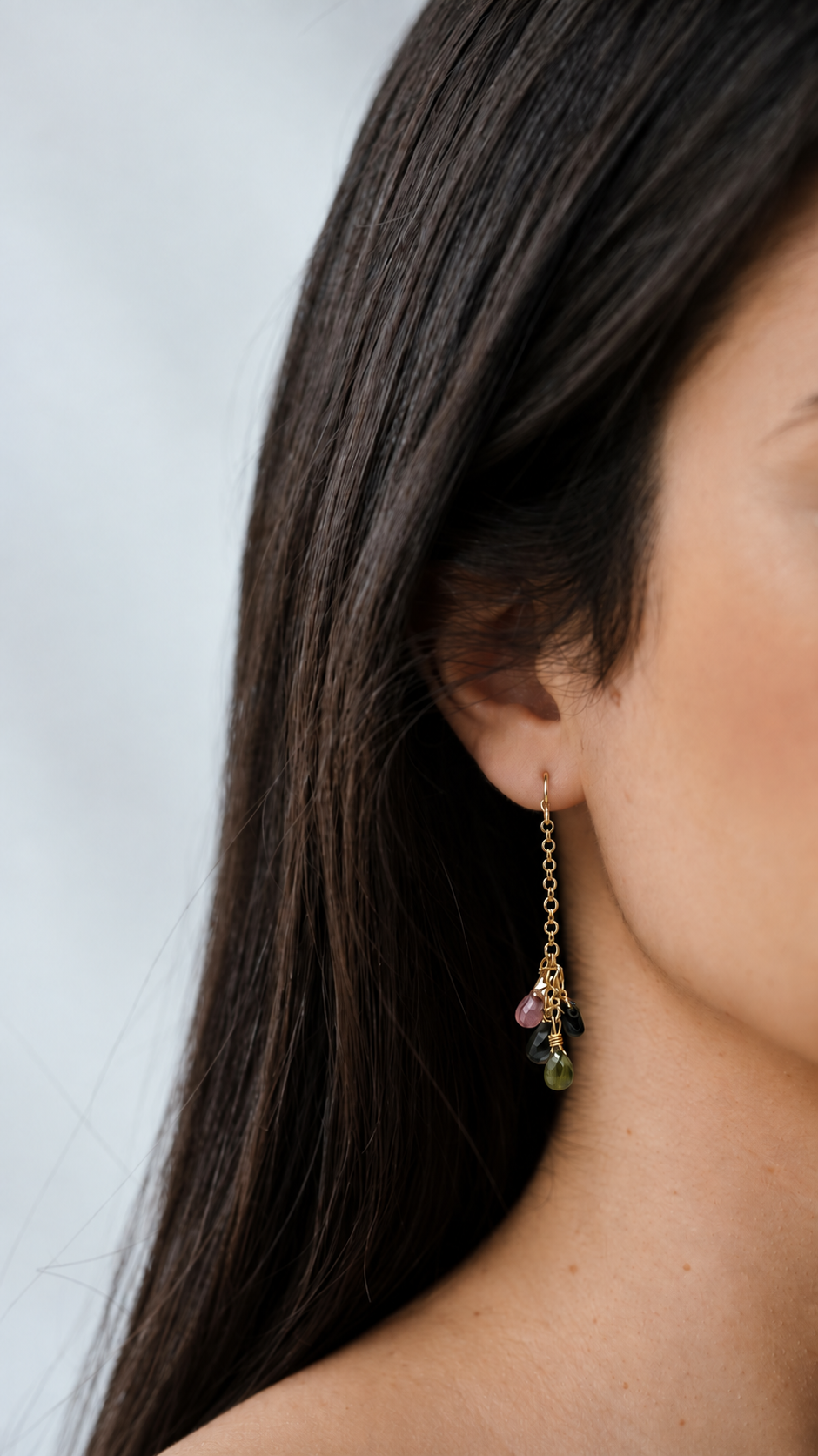 Collar y aretes de Turmalina Sandía