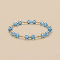 Pulsera de Cristales Austriacos aquamarine y Goldfilled