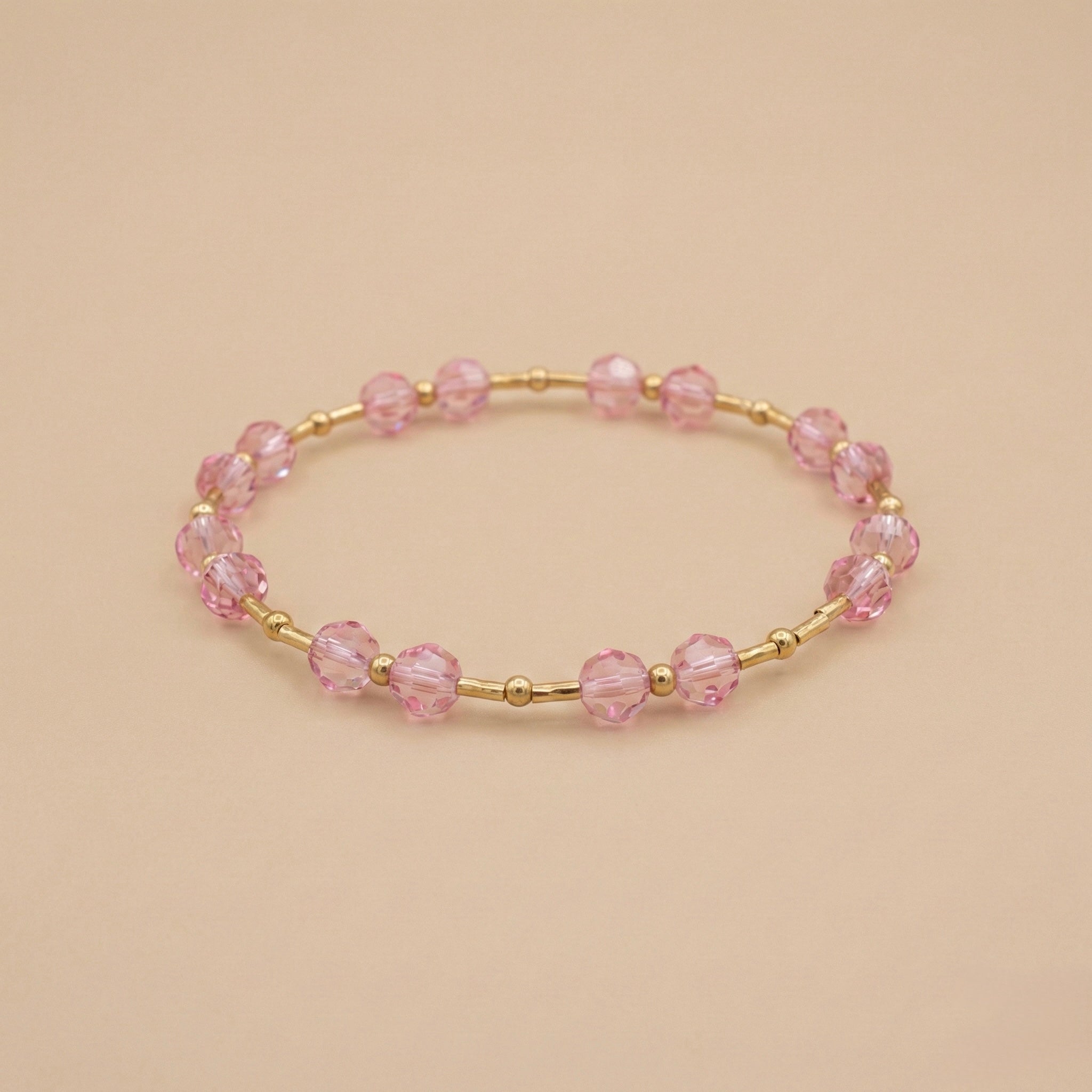 Pulsera de Cristales Austriacos Light Rose y Goldfilled