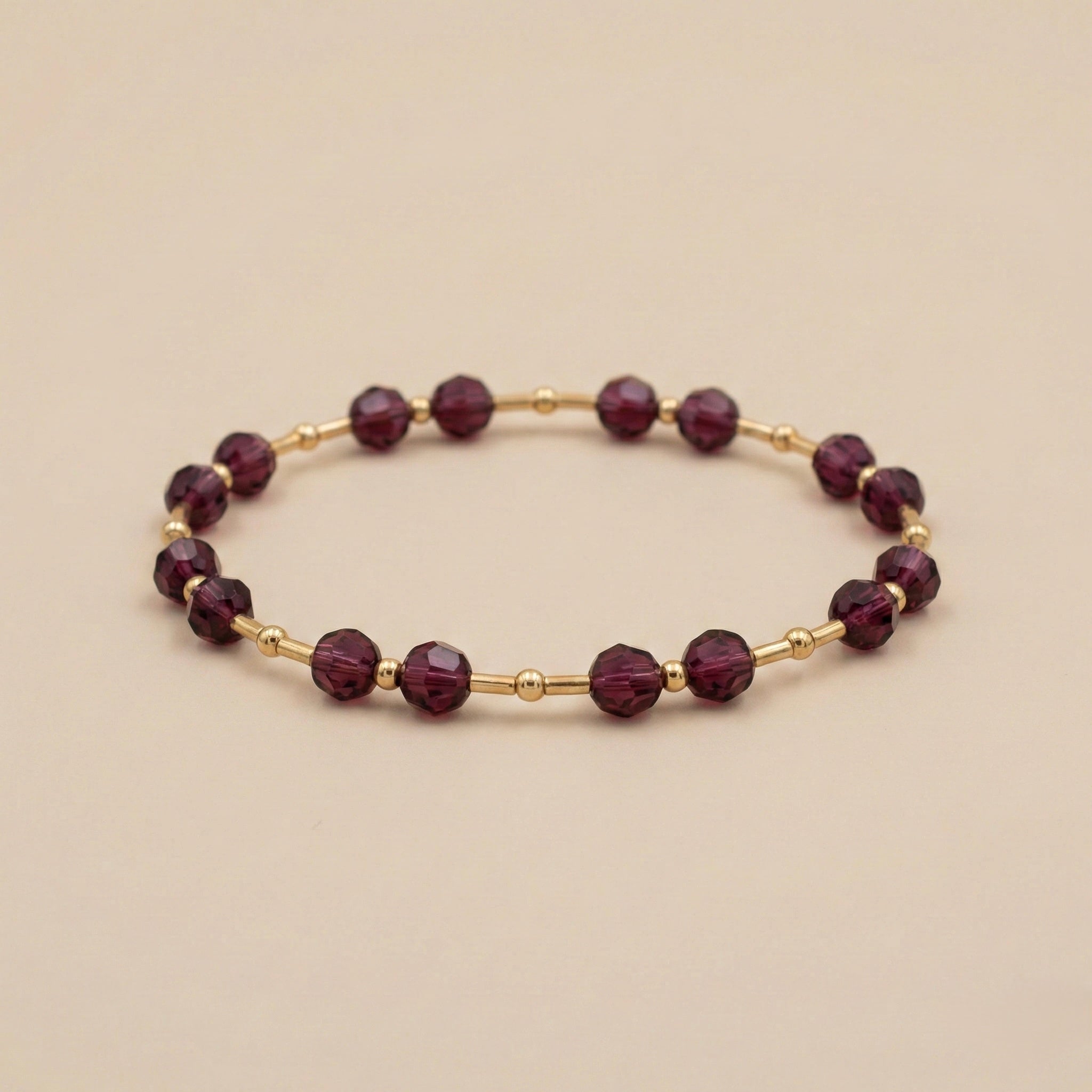 Pulsera de Cristales Austriacos en Color Amethyst Blend y Goldfilled.
