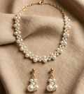 Elegante Conjunto de Collar y Aretes Chandelier de Perla de Mallorca y Gold Filled