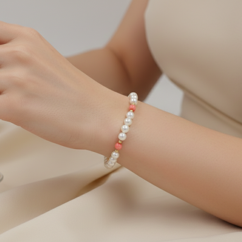 Pulsera Perla Coral