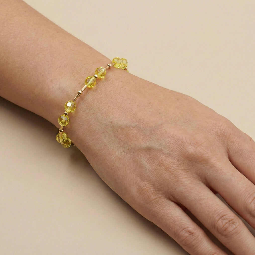 Pulsera de Cristales Austriacos Jonquil y Goldfilled