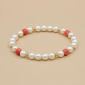 Pulsera de Perlas con Piedra Rosa y Gold-Filled