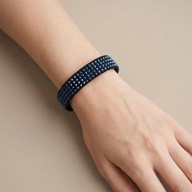 Brazalete Nocturno en Piel y Cristal Austriaco