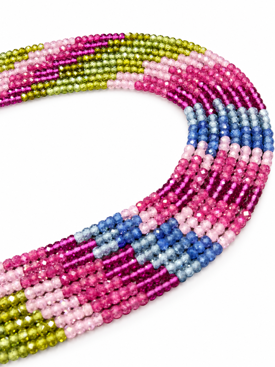 Hilo de Zirconia Multicolor Facetada dona