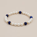 Pulsera de Perlas y Piedra Azul Natural - Joyería Goldfilled de Calidad