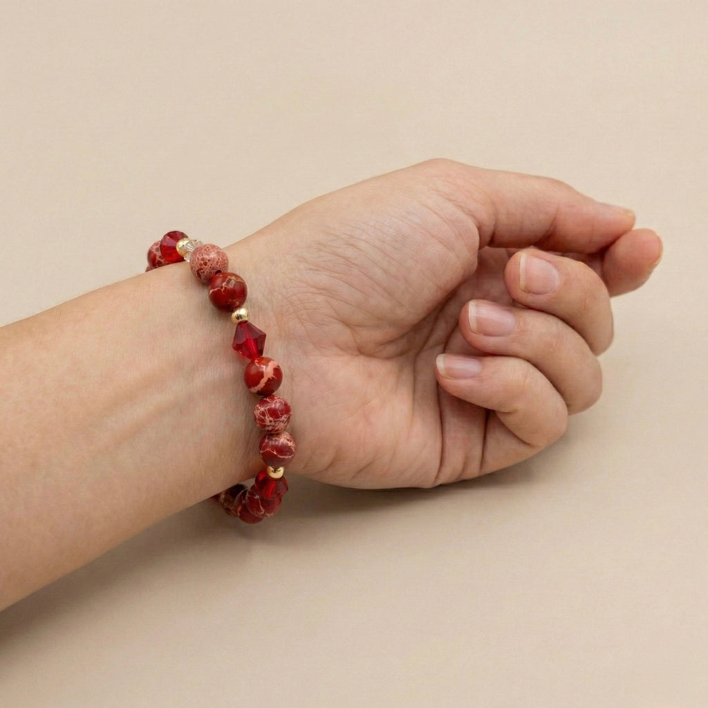 Pulsera Jaspe Imperial Rojo