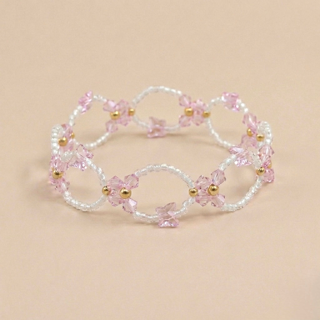 Pulsera Mariposa de Cristal Austriaco y Gold-Filled Rosa.